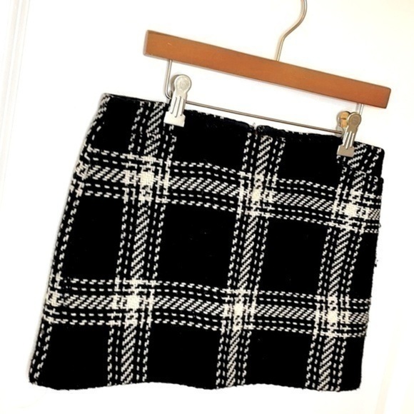 GAP | Women’s Black & White Back Quarter Zip Checkered Casual Skirt Size 0. - Picture 2 of 7